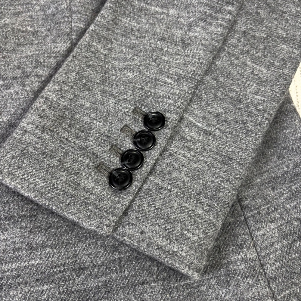 Ann Taylor Gray Wool Blend Single Button Blazer Jacket Piped‎ Trim Plus Size 18 - Picture 4 of 9